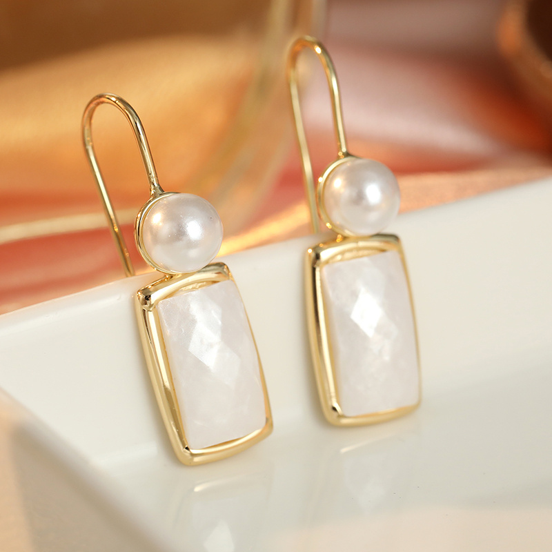 TEMU Ganci per orecchini rettangolari lisci da donna, design e , stile facile e delicato, orecchini multifunzionali per pendolarismo, appuntamenti e