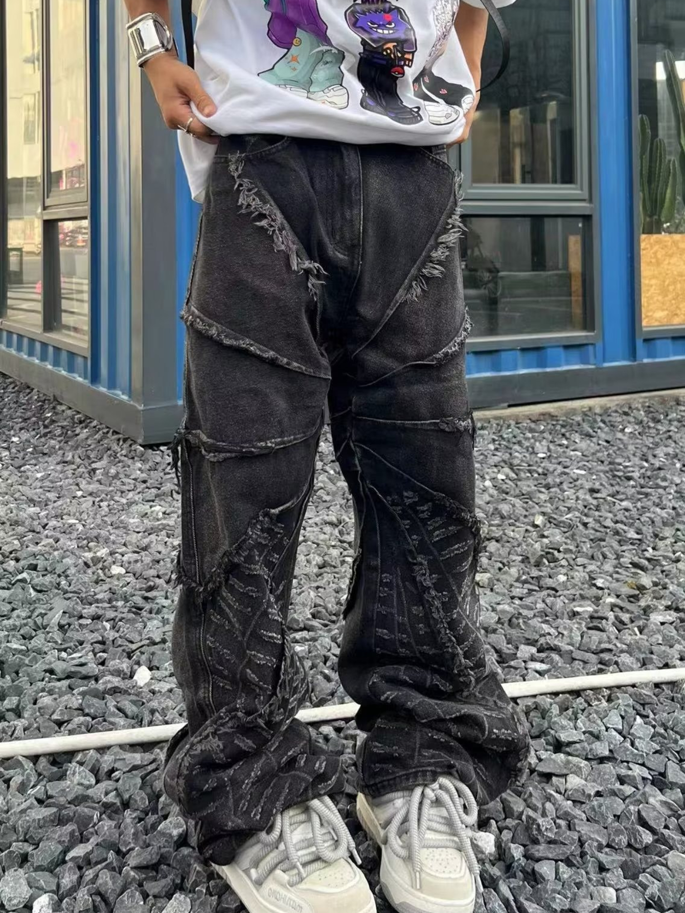 Waxed Jeans Deals Mens Coated Skinny Jeans Streetwear Black Wax
