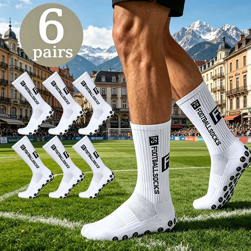 Herren Anti-Rutsch Fußballsocken mit langem Griff, kniehohe Anti-Rutsch Sportsocken, schweißresistente…: retailer-supplied image