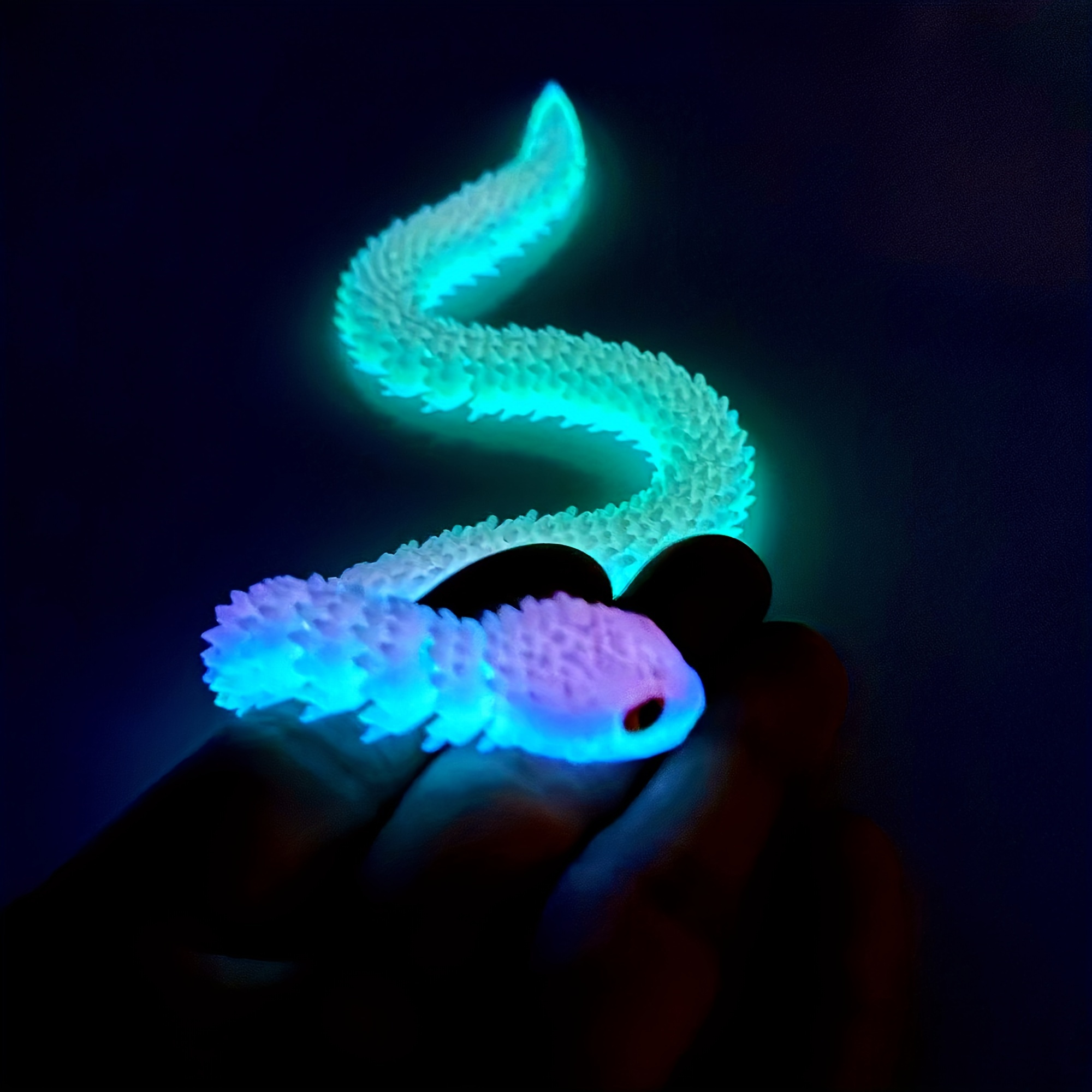 

-the-dark 3d Printed Plastic Snake Figurine, Flexible , Desk Decor, Uv Light Absorbing, Ideal For Halloween, Christmas, Thanksgiving Gifts Suitable For 14+ Collection Model Ornaments