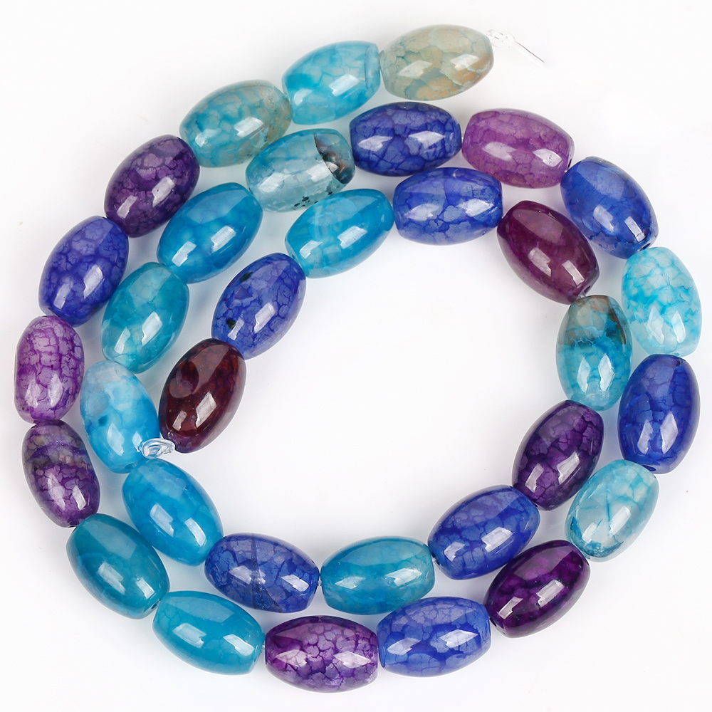 TEMU Perles & Assortiments de Perles 1 Fil Tri Couleur Veines de Dragon Agate de Riz Perles pour la Fabrication de Bijoux Collier Bracelet Porte-Clés