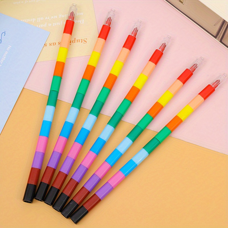 Image of 6pcs 12 Colors Painting Graffiti Crayons, Colored Pencils, Crayons, Back To School Supplies, Kids Party Favors, Party Favor Bags, Classroom Supplies, Art Supplies, School Supplies For Kids (random)