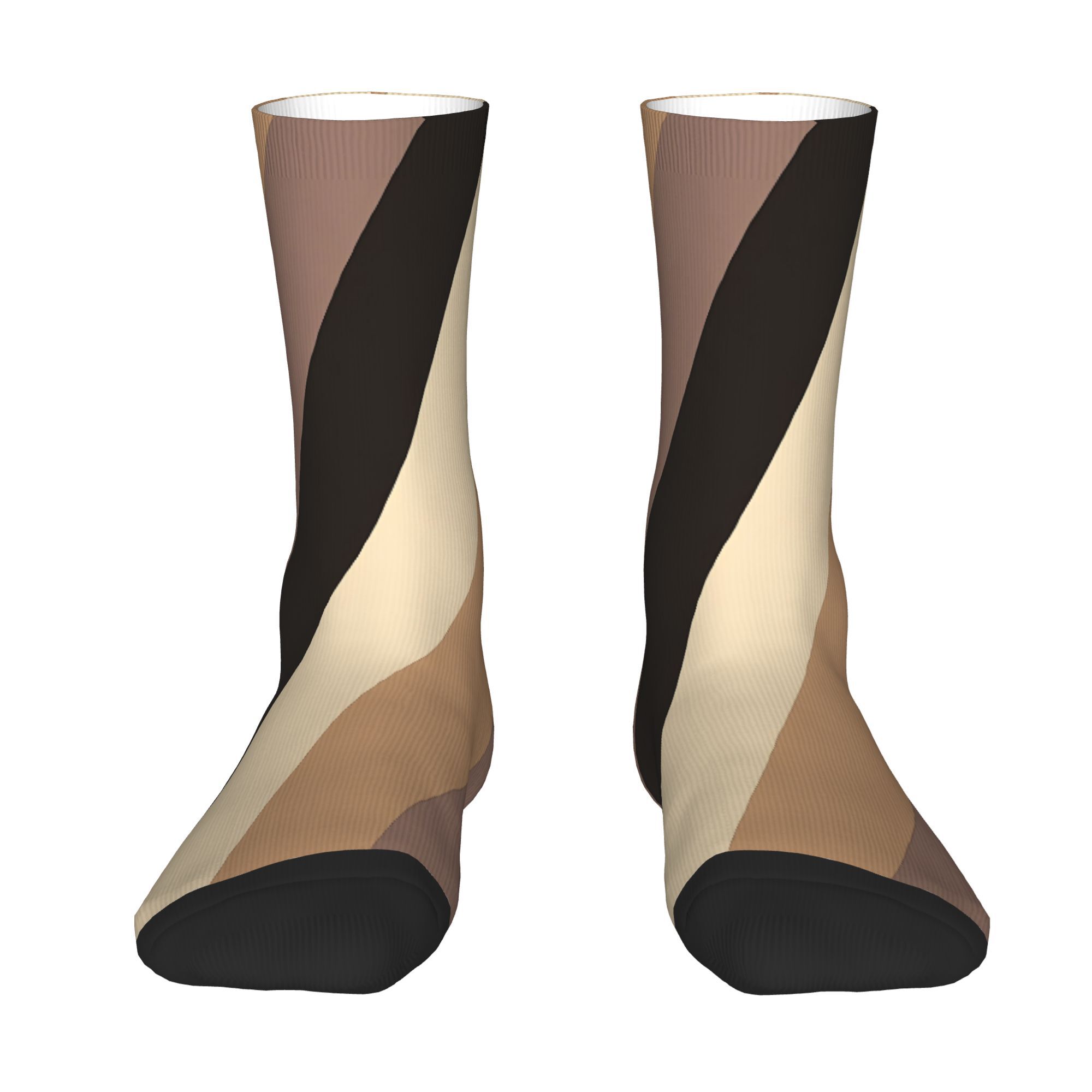 chaussettes longues homme anime mode thème taupe crème à rayures colorblock diagonales   hip hop   chaussettes femme cosplay extérieur tendance   couple chaussettes  