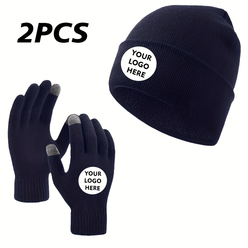 TEMU Personalized Knit Hat Set: 1 Beanie + 1 Pair Of Gloves, An Essential Fashion Accessory For Autumn And Winter That Offers And Style