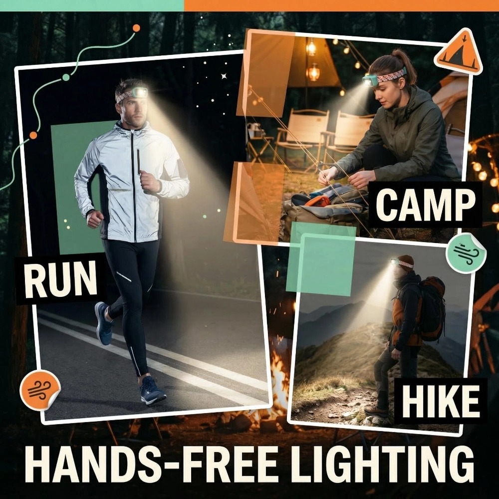 Ultra-Bright Motion Sensor Headlamp, High-Intensity Head-Mounted
