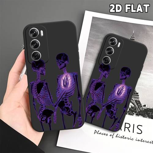 item picture phone case 2d flat skeletons touch purple daily for oppo a1 a38 a3x a57 4g a57 5g a58 4g a78 4g a79 5g a98 f23 f25 reno 11f 11 12 realme c20 c21 c25 c25s c30 c30s c31 c35 c65 c67