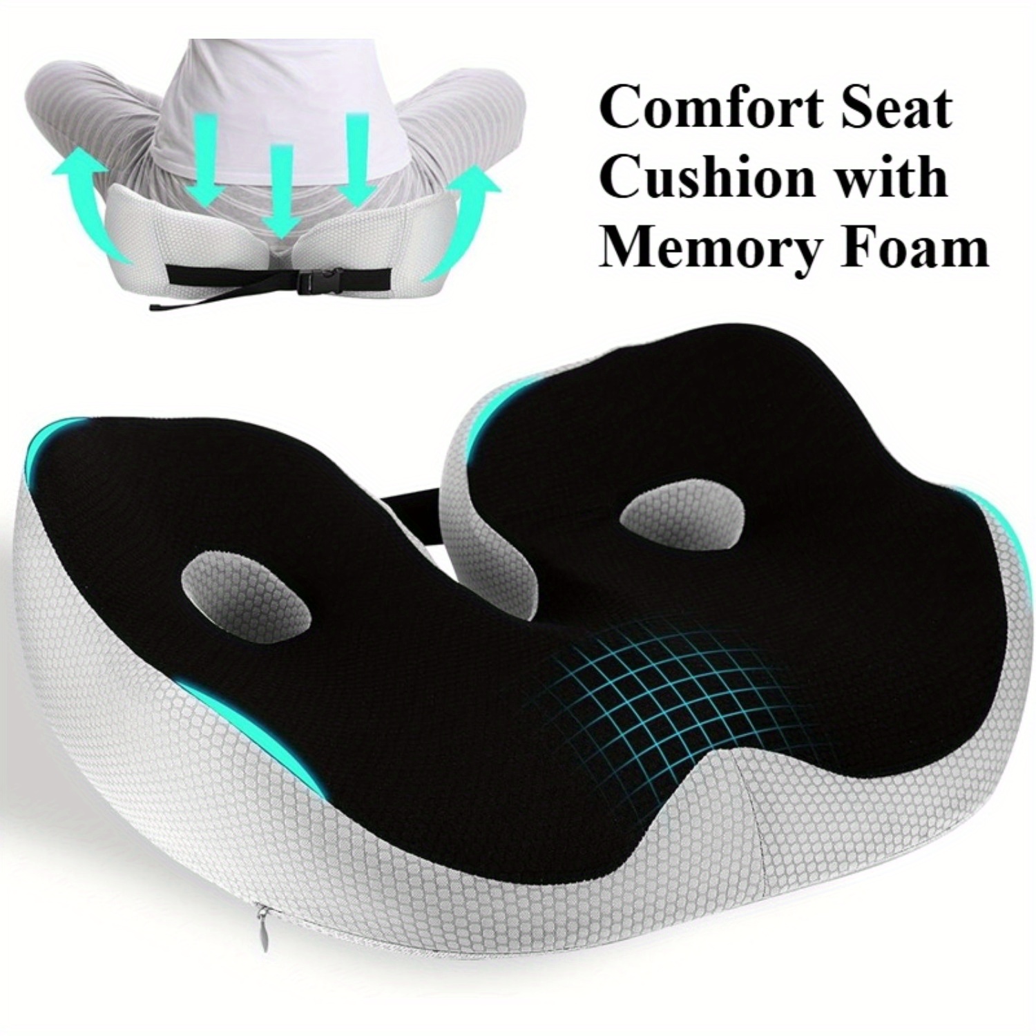 Comfortable Memory Foam Seat Cushion With Adjustable Width, Suitable For Office Chairs, Car Seats, And Home Use. It Provides Posture Support And Features A Non-slip Base, Making It A Perfect Gift For