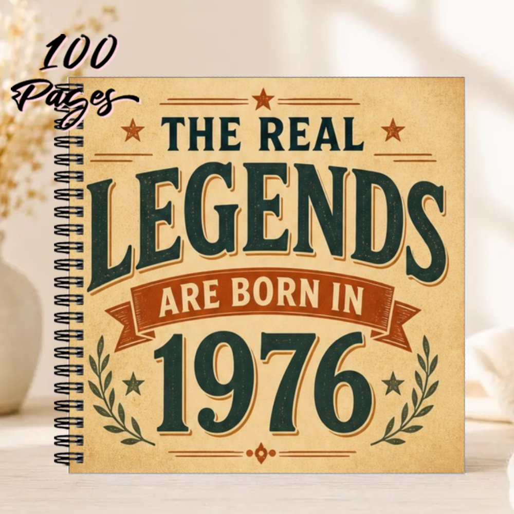TEMU 1pc 20x20cm Birthday Guestbook, Vintage Are Born In 1976 Keepsake Message Journal For Birthday Party - Journal For Guests To Sign And Leave