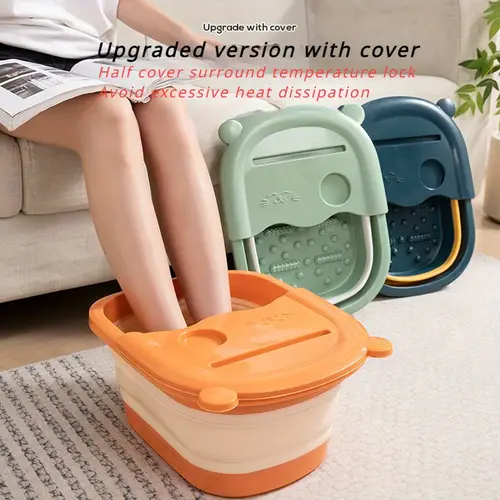1pc foldable bath tub bath tub with massage holes suitable for repair spa multifunctional foldable plastic bucket with handles and lid for home care