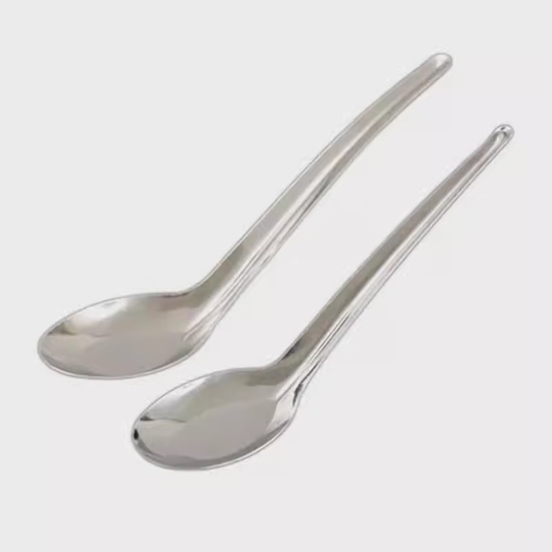 TEMU Thickened Stainless Steel Chinese Spoon 5pcs Set Multi-piece Home Dining Spoon Restaurant Commercial Deep Head Soup Spoon Suitable For Daily