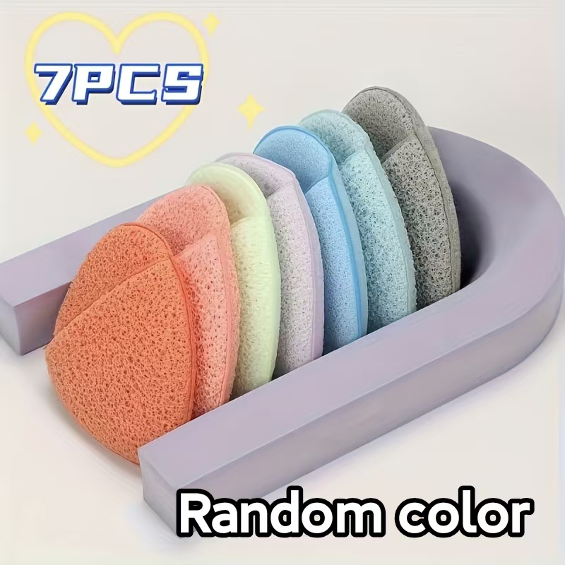 TEMU 7pcs Random Color Glove-style Face Wipe, Makeup Remover, Mud Mask Removal Tool, Deep Cleansing Face Sponge, Sponge For Massaging .