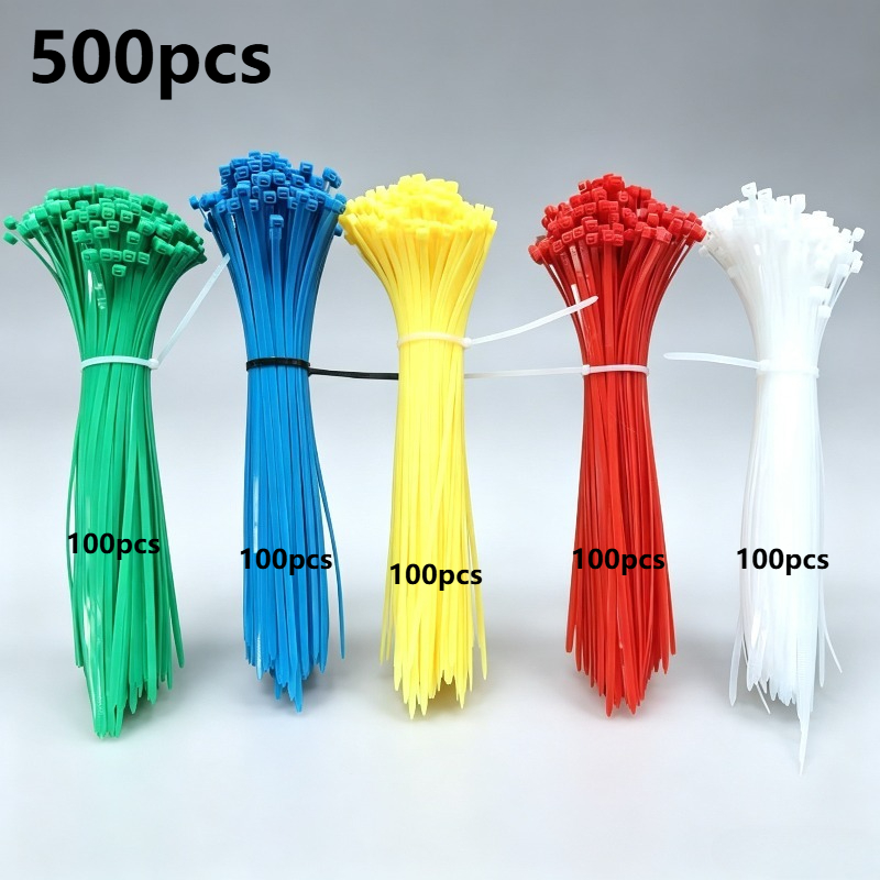 TEMU 500 de serrage colorés, 100 mm / 4 pouces, de serrage multicolores, 5 couleurs de de fil en plastique mélangés , , , et l'atelier, câbles,