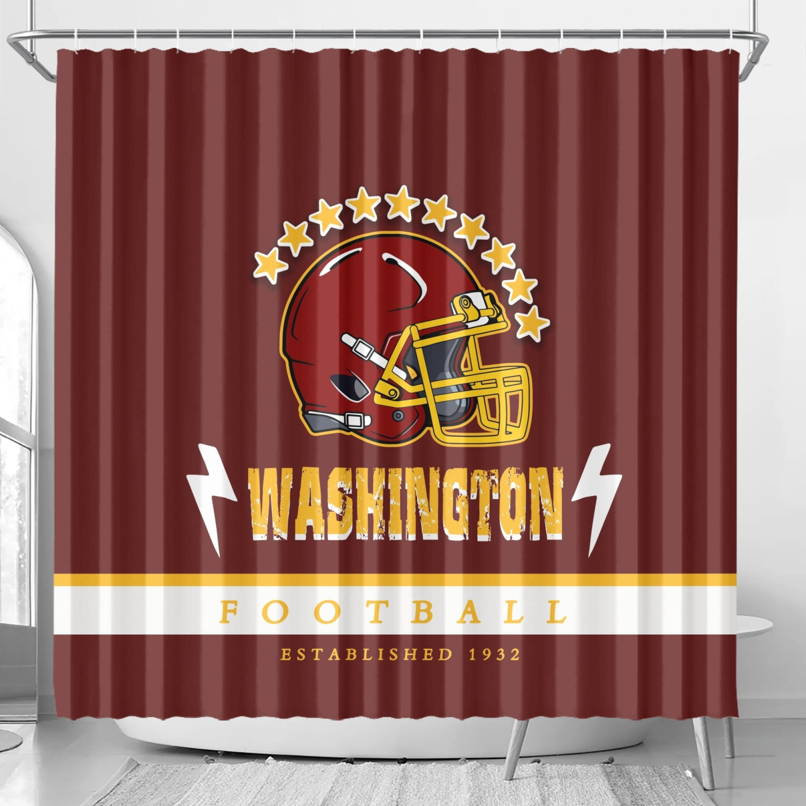 

Football Fan Shower Curtain, Sports Curtain For Men And Women, Perfect Enthusiasts, Bathroom Decor, Polyester, 70x70 Inches, Bathroom Decor|sports-themed Decor|polyester Curtain