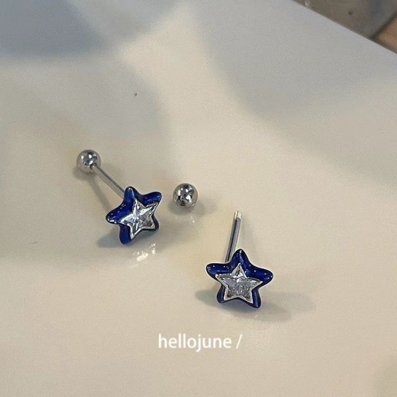 TEMU 女性用サスタッドピアス - スクリューバック留め具ボーンレッジピアス、無メッキ耐久性敏感肌用ベーエリー、サ風ペンダント、日常使い＆特別な場面に最適、一年中使える万能デザイン（変色なし）