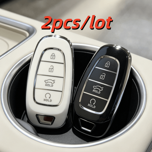 품목 사진 hyundai 튀슨, 쏘나타 클래식, 쏘나타 , 넥서스 nx4, 산타페 dn8의 4버튼 리모컨 키 보호 케이스 2개/세트 (사진에 보이는 차량 키에만 적합)