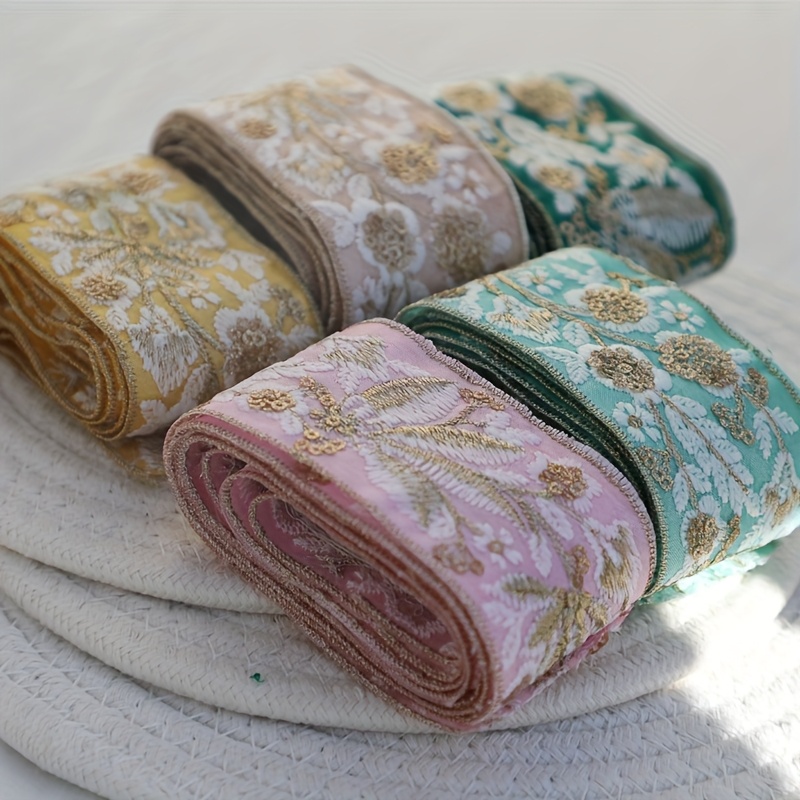 Golden Thread Lace Ethnic Style Embroidery Ribbon