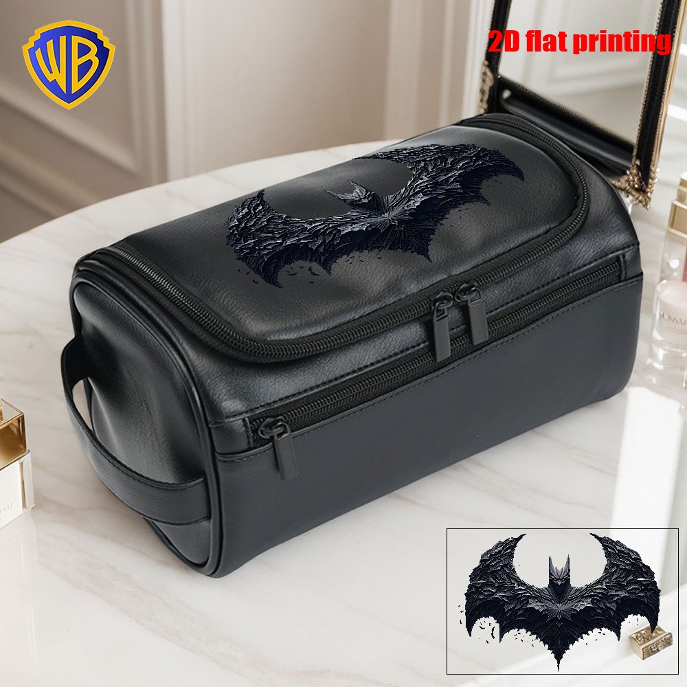 TEMU 1pc Batman Travel Toiletry Bag For Men, Durable Shaving Dopp Kit With Side Handle, Bathroom Organizer, Perfect For Business Travel Vacation