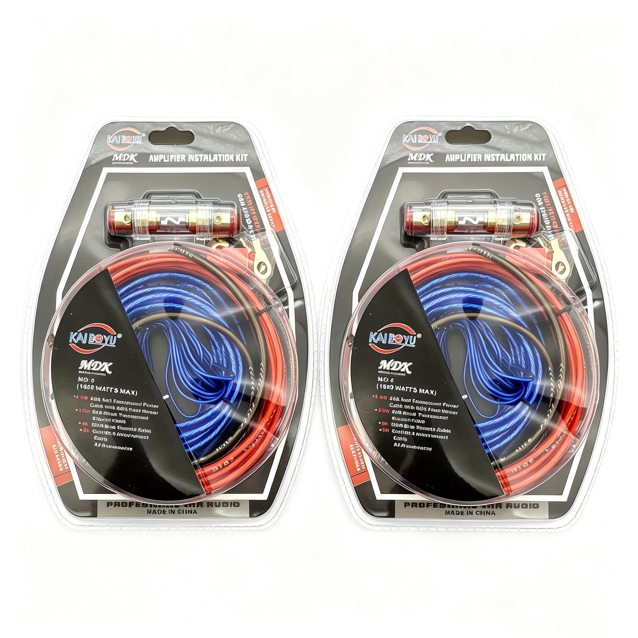 TEMU Kit de faisceau de câblage pour amplificateur audio de voiture et subwoofer, 2 ensembles, additions complètes de câbles d'alimentation et audio