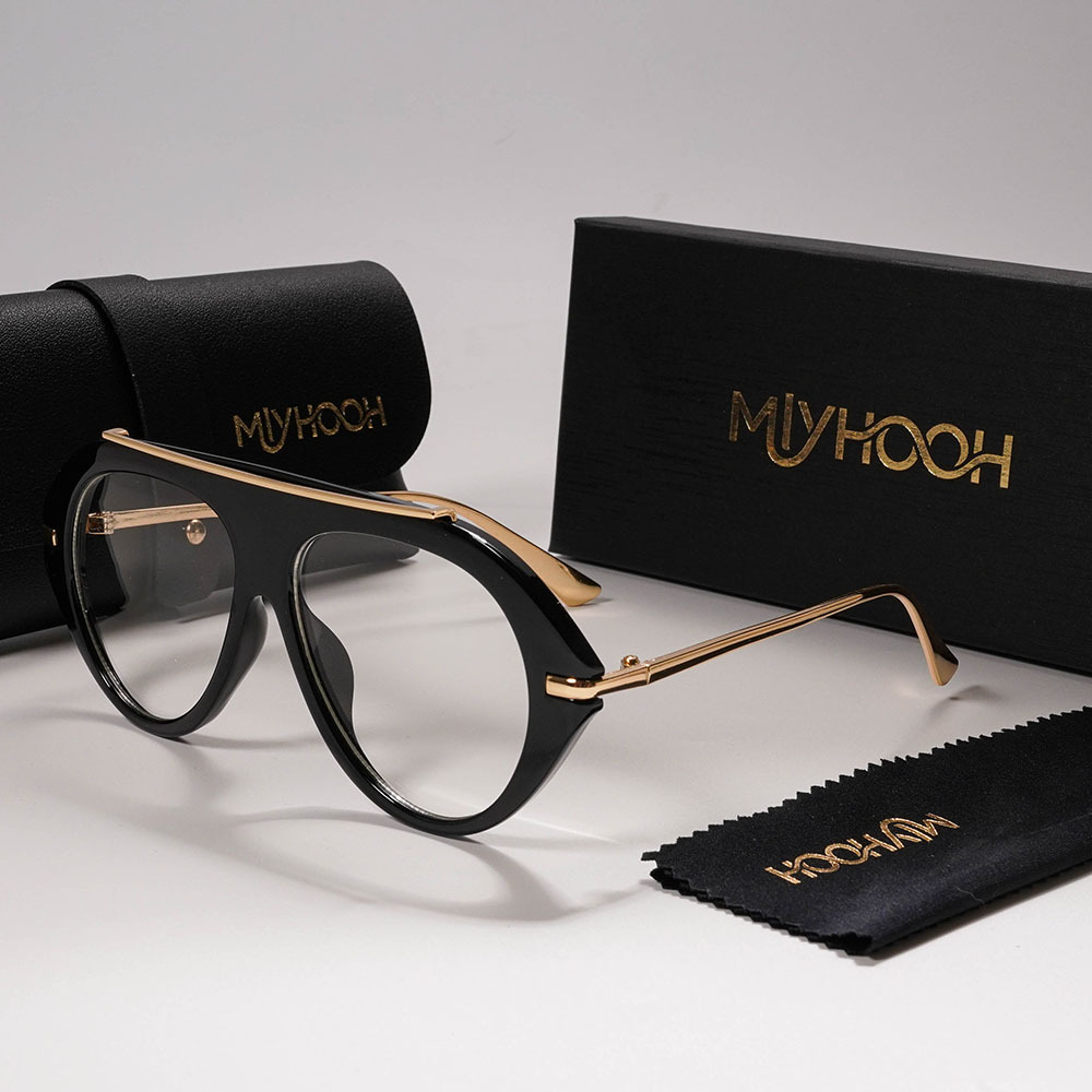 TEMU Lunettes de mode "" neuves de style européen et américain haut de gamme de MLYHOOH, lunettes unisexes à verres , lunettes à verres de style sur