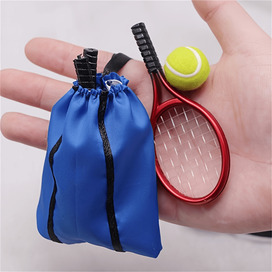 Mini-Tennis-Schläger-Set für Puppenhaus-Miniaturzubehör, Weihnachts- und  Halloween-Dekorationsartikel, image size:900x900