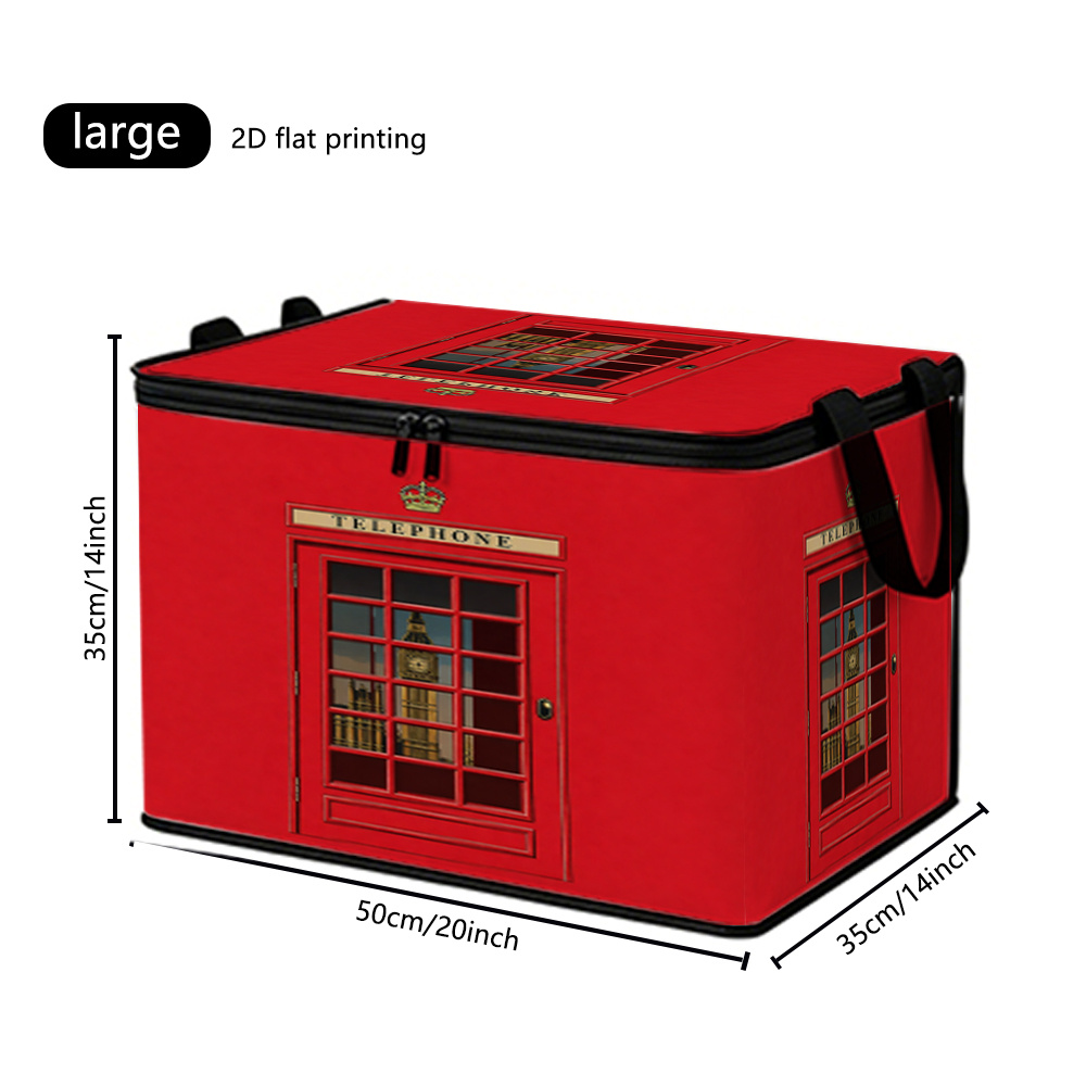 TEMU A 2d Printed Replica Of Red Telephone Booth Design, Featuring In The Glass Window, With 