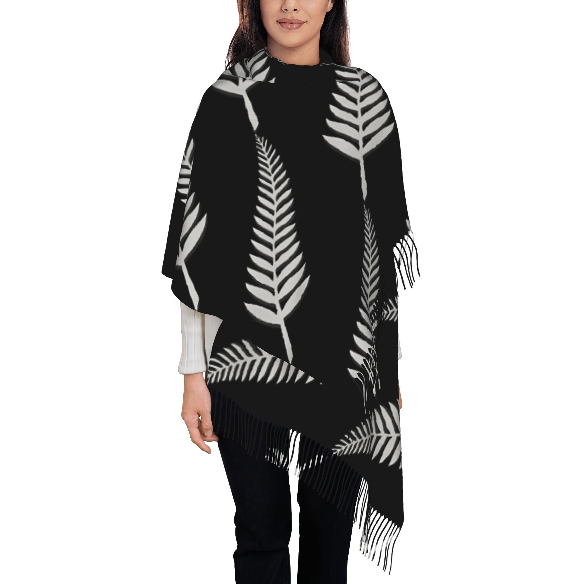 TEMU New Zealand Nz Emblem Unisex Autumn And Winter Fashionable Tassel Scarf
