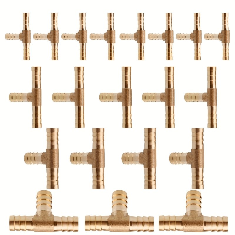 Image of 20pcs Gaozhu Connector | T-type 3-way, Suitable For Garden Pipe Connection, Sizes 6mm/8mm/10mm/12mm, Durable Metal Additions With Anti-loose Hook