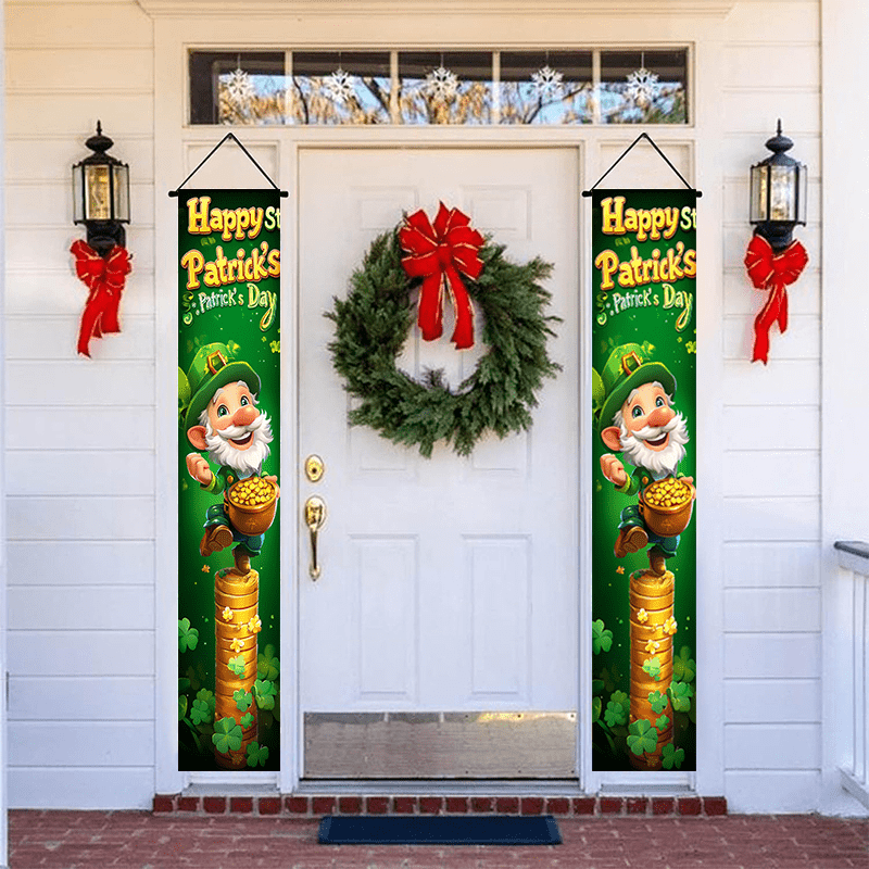 

2-pack 's Day Door Banners, Modern Polyester Hanging Signs, 11.8x70.8inch, Festive Indoor & Outdoor Decoration, No Electricity Needed, Featherless, Fit For Party Supplies