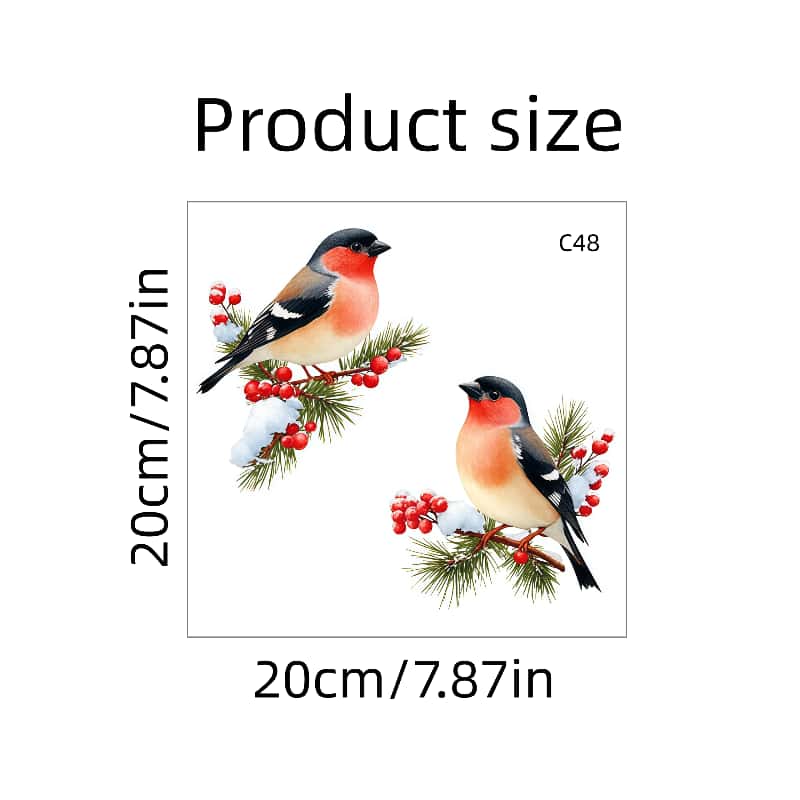 TEMU 1pc Of Christmas-themed Window Stickers Featuring A Small Bird, Suitable For Bedrooms, Living Rooms, Home Display Walls, And Decorations For