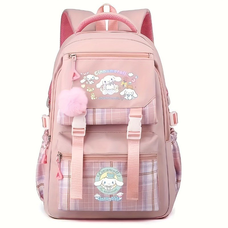 

1pc Sanrio Cinnamoroll Fashion Backpack - Lightweight Polyester, , Adjustable Shoulder Straps, Zipper Closure, Hand Wash, Cartoon Design For School & Daily Use