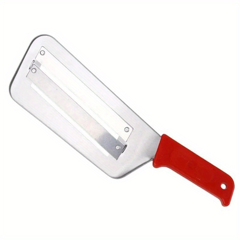 Versatile Stainless Steel Kitchen Gadget- Dual-blade Vegetable Slicer, Cabbage & Fish Scale Remover With Comfort Handle