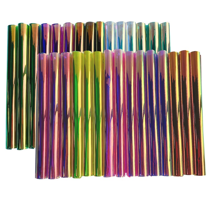 Image of 10/30pcs A4 Holographic Clear Pvc Iridescent Mirror Vinyl Film 30x21cm Diy Sewing Fabric For Hair Bows Bags Jewelry Making