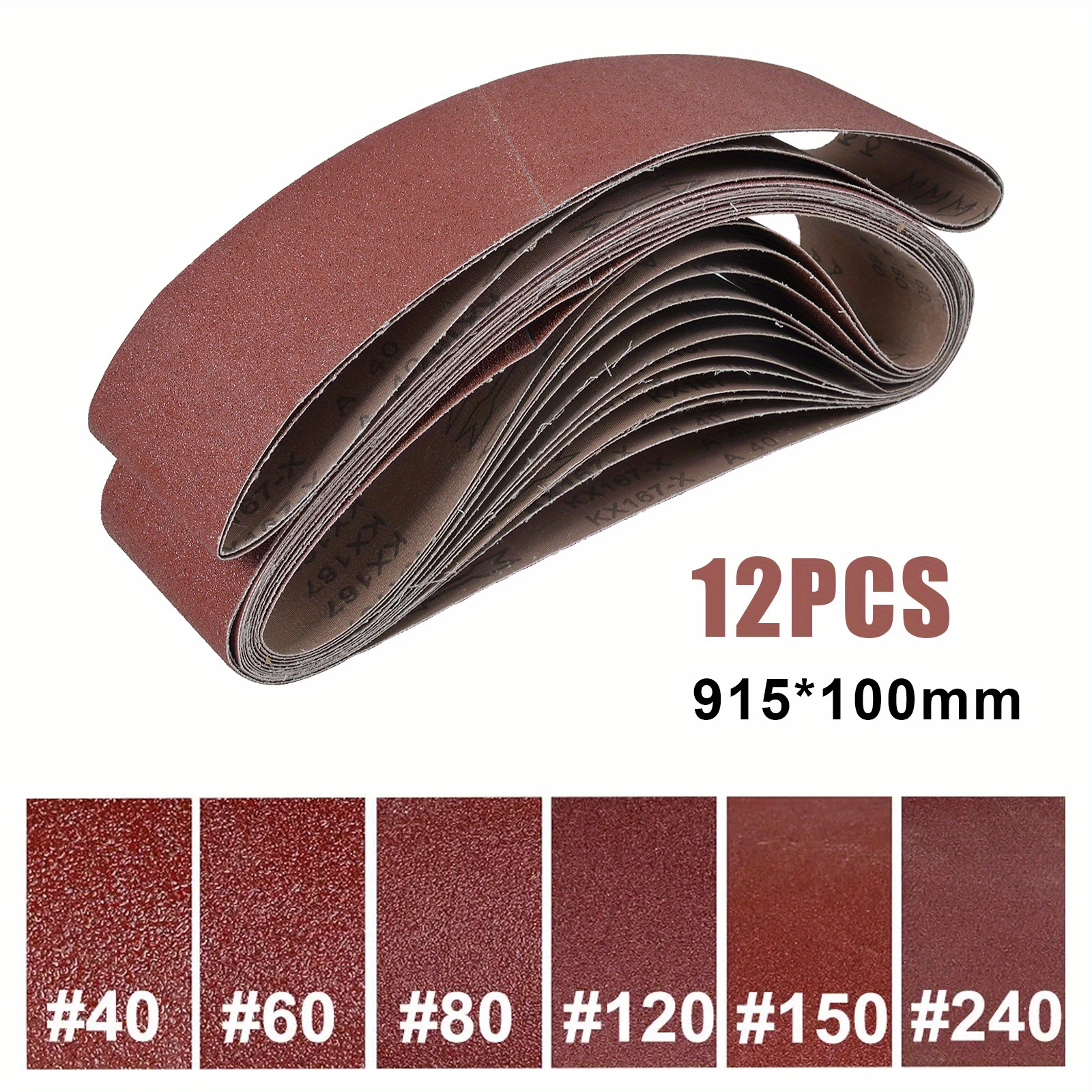 915*100mm Sanding Belts Mixed Grit 40/60/80/120/150/240 Abrasive Sander