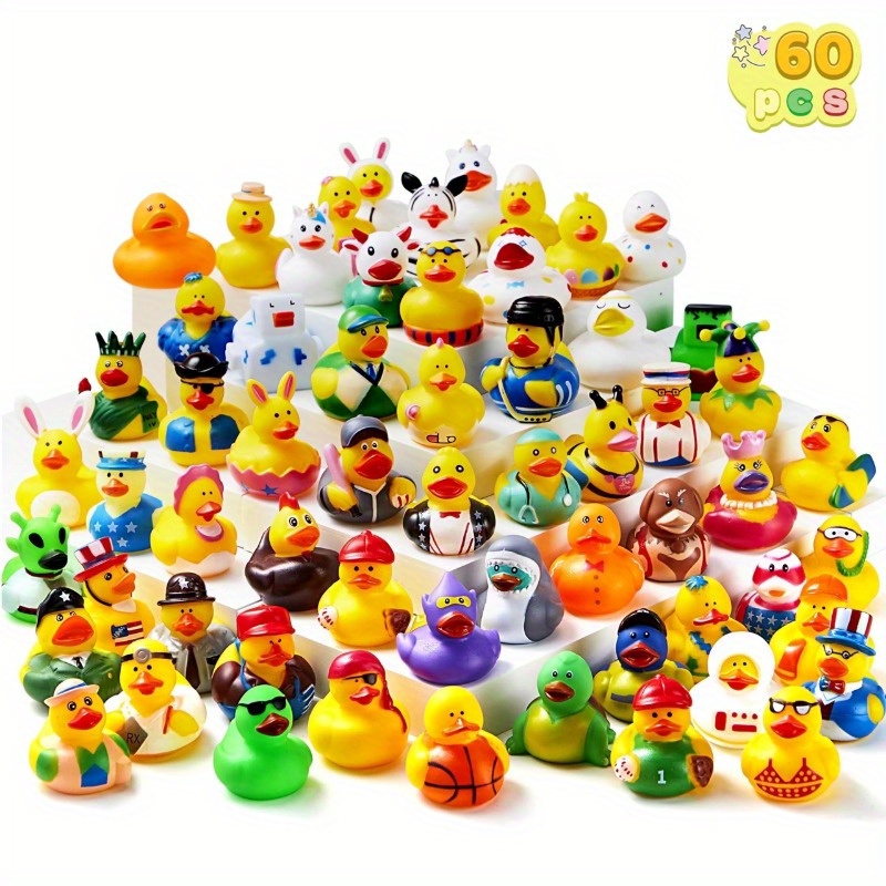 TEMU 60 canards en caoutchouc pour Jeep, mini canards en caoutchouc avec sac de transport en , cadeaux de Noël et d'anniversaire, cadeaux de fête