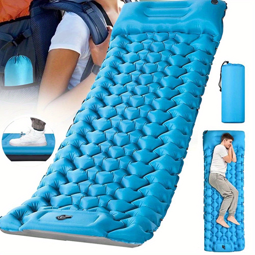 E-shop Selbstentfaltbares Luftmatratze mit integriertem Kissen, Camping-Schlafmatte für 1 Person, leicht aufblasbar und entlüftbar für Wandern, Strand,