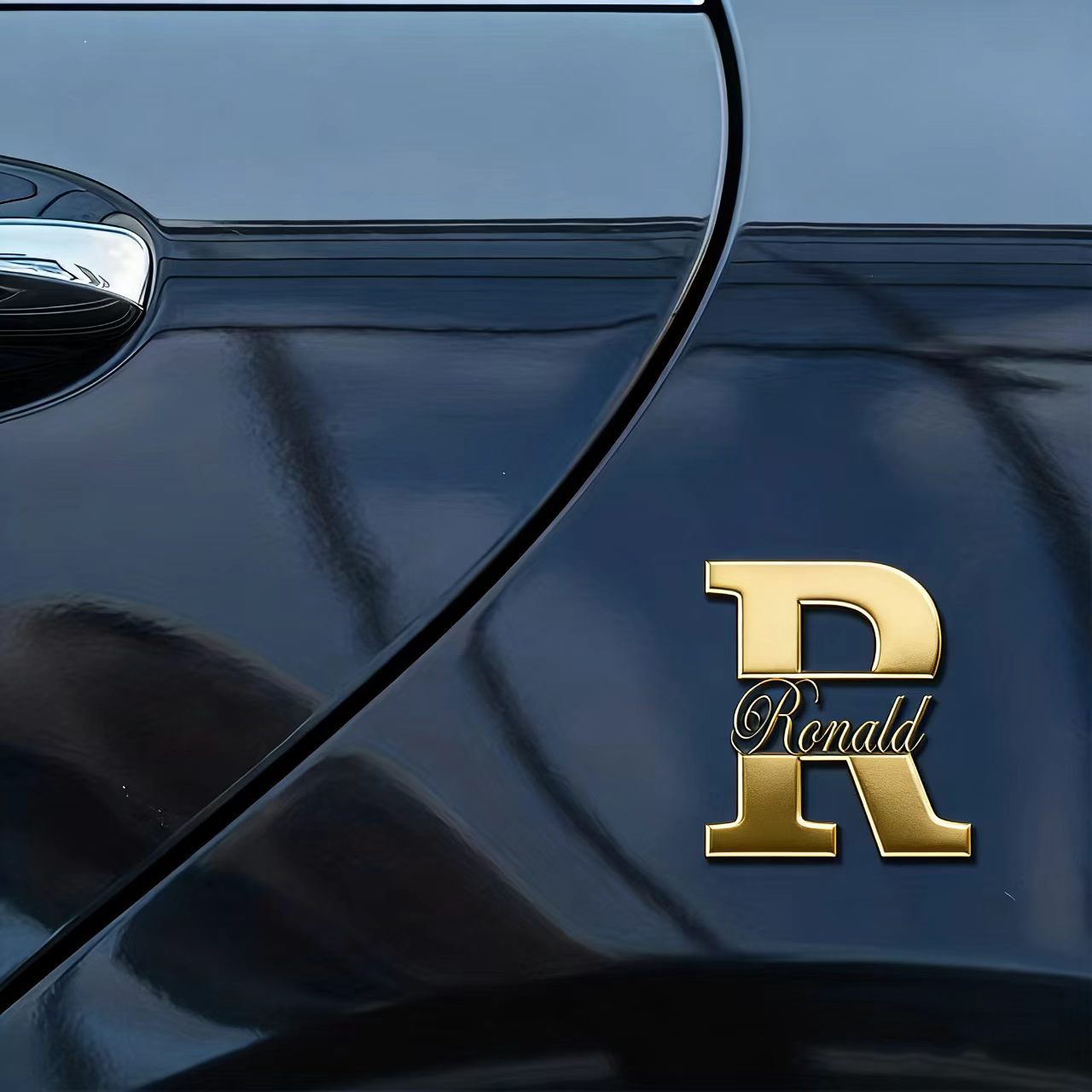 TEMU 1pc Customized Stainless Emblem With 24 English Letter Name Patterns, Gift For Car Enthusiasts, Personalized Vehicle Gift, Racing Emblem, Truck