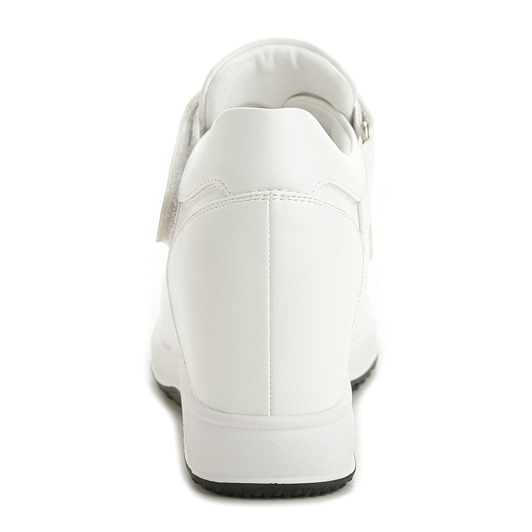 Tenis casual con plataforma para mujer, blancos, cómodos para caminar, suela de goma, forro de tela, versátiles para todas las temporadas, plantilla de EVA, material sintético en exterior e interior