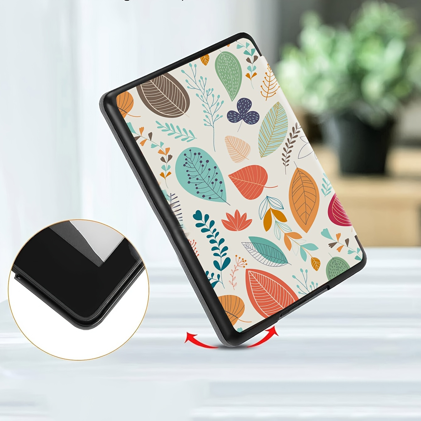 TEMU Colorida de Otoño para Kindle Paperwhite - Cubierta Auto Wake/Sleep para 5 a 11 (2012-2022) - Resistente con Hojas de Otoño Vibrantes
