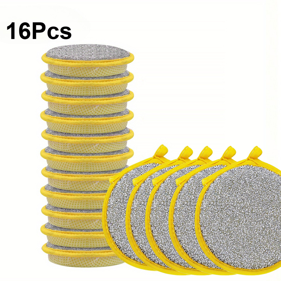 16 Double-sided Magic Dishwashing Sponges - Powerful Stain Remover For Pots And Pans - Durable, Absorbent Kitchen Cleaning Towels For Oil-free Foam Surfaces