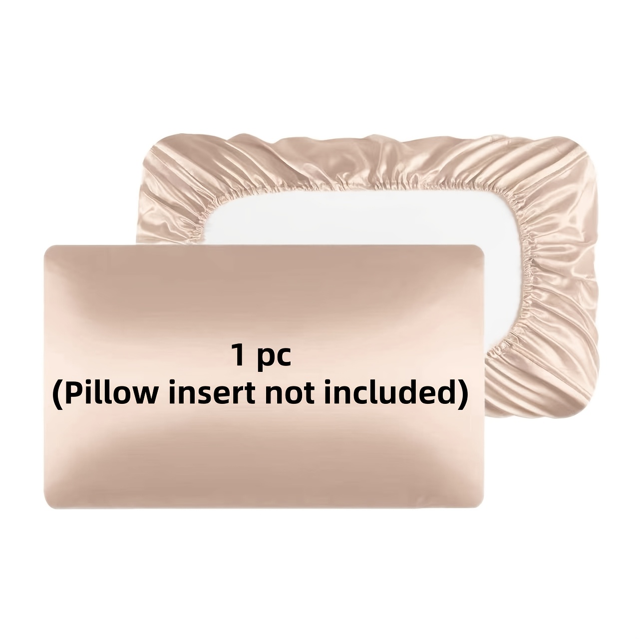 TEMU 1 de almohada de satén con banda elástica, elasticidad, adecuada para formas de almohada, ideal para uso doméstico y de viaje