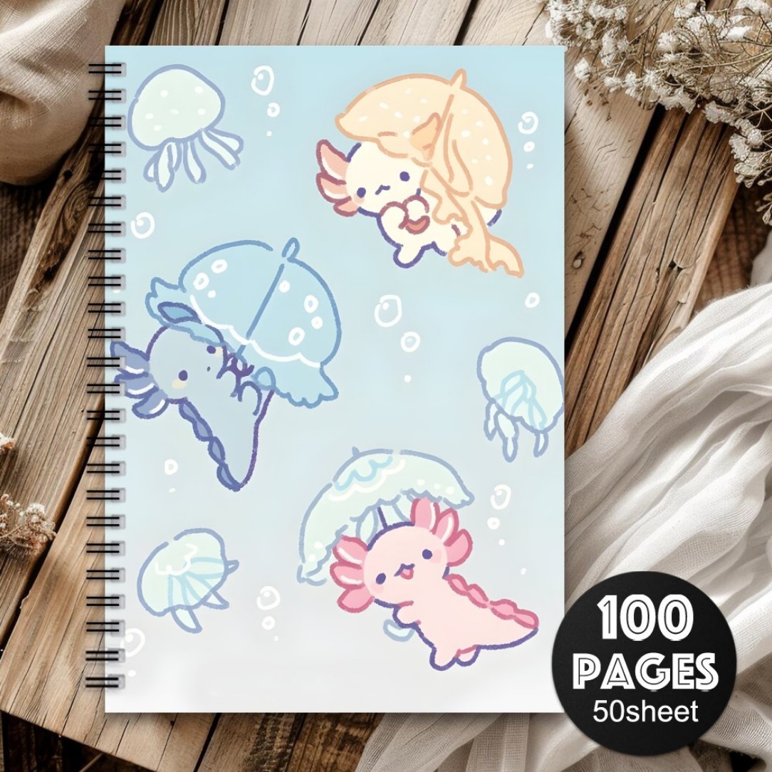 TEMU Cute Leeches Pattern Cover A5 Softcover Blank Notebook - Sketchbook, Diary, Drawing, Animal , An Excellent Gift For A , A5 , 1pc