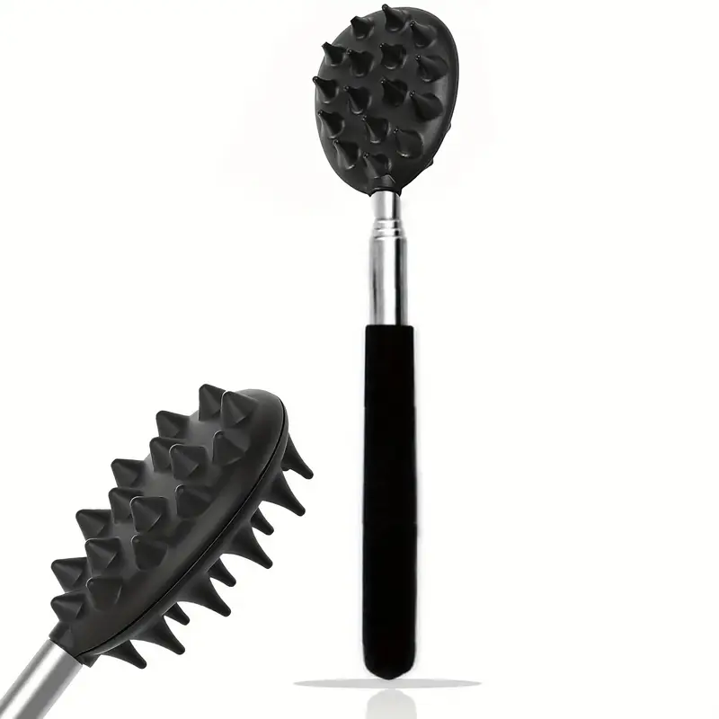 1pc telescopic cactus back scratcher with extendable one hand stick black handle portable cactus design relax tool for men women back massager mens worry durable construction Product details 3