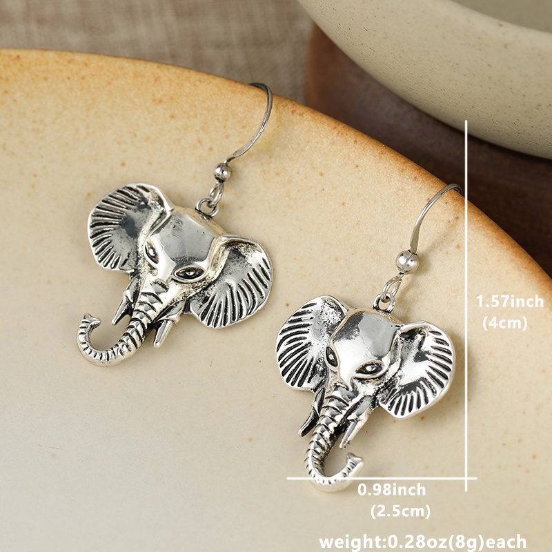 Retro Elephant Pattern Carving Pendant Necklace