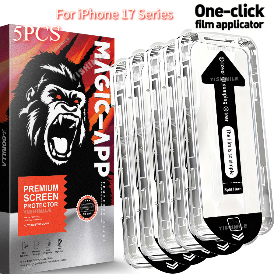 E-shop 5 Stück Ultra HD Panzerglas Schutzfolie, passend für iPhone 13/14/15/16/17 Plus/Pro/Pro Max/16E/für iPhone , kratzfest, neuer Upgrade von