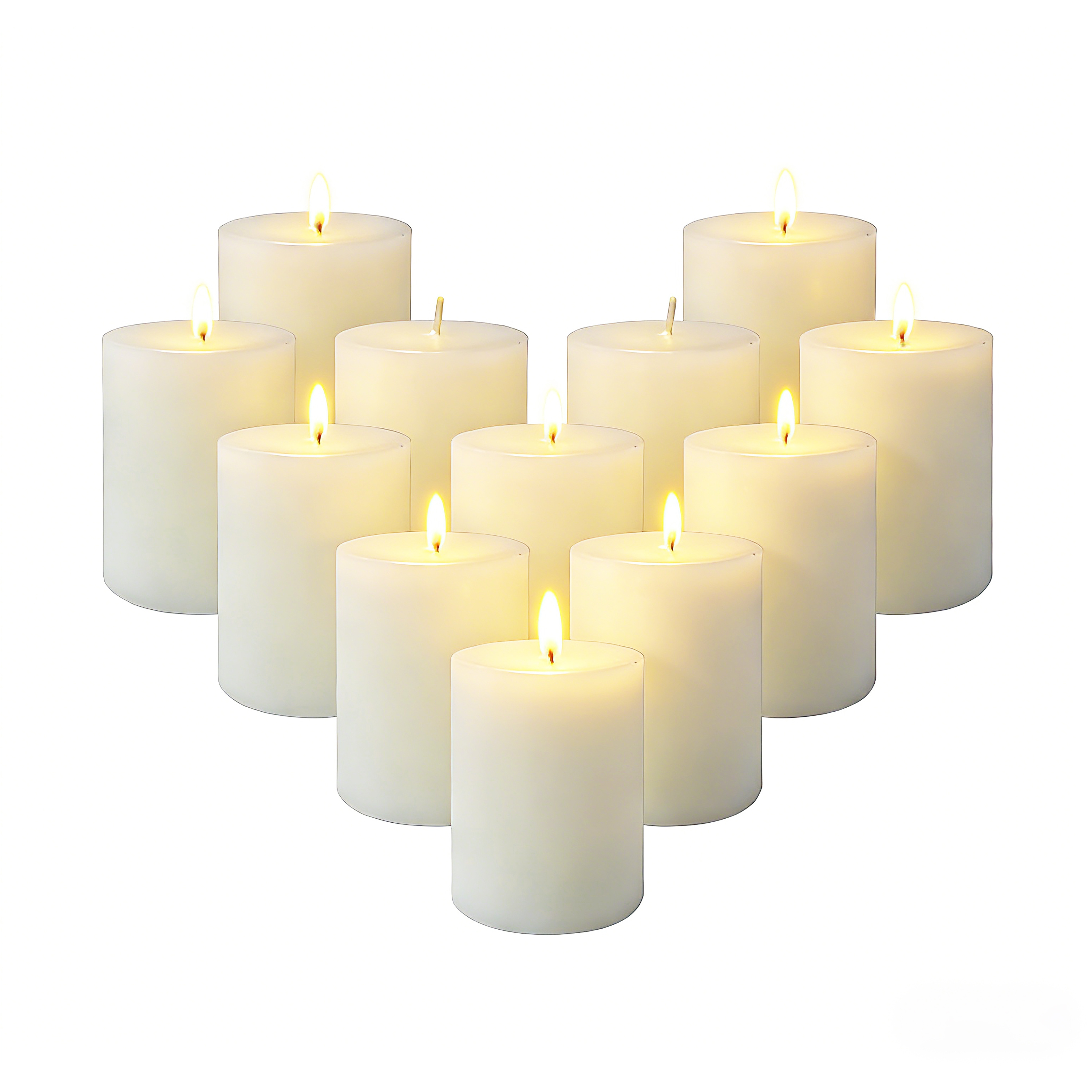 Ivory Round Pillar Candles (3.81cm X 5.08cm) - Versatile For Home Decor, Church Events, Parties, Weddings And Holiday Centerpieces