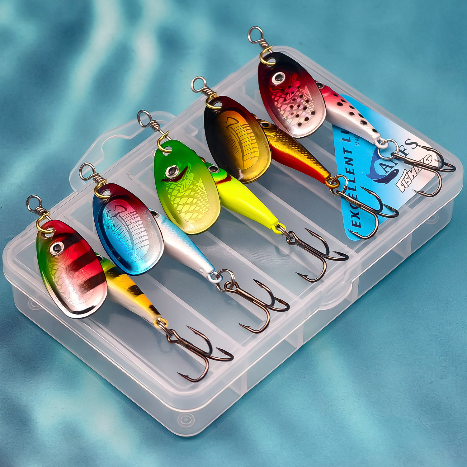 TEMU Anfs Metal Fishing Lure Kit For -5pcs Spinner Lure For Trout Walleye Crappie Salmon Pike, Cool Fishing Gift For Angler