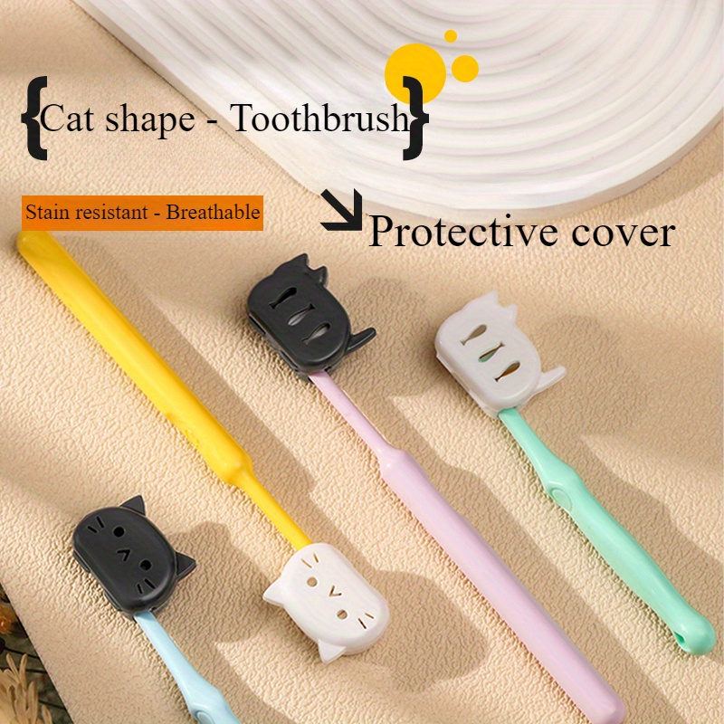 

4pcs - Couvre-tête de brosse à - Protecteur de tête de brosse à , Couvre-tête de brosse à en de chat mignon, Couvercle de récipient de soins personnels et de voyage, Petit et portable