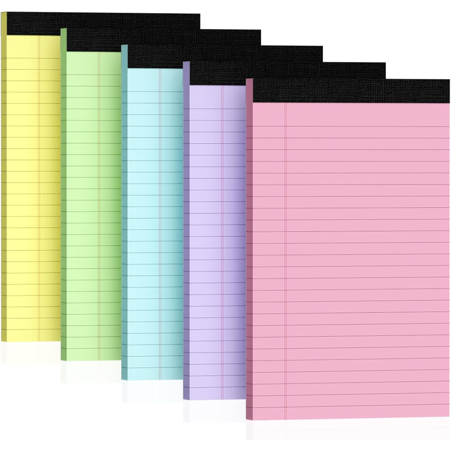 Image of 5-pack Colored Notebooks, 5x8 Inch College Ruled Notebooks, Writing Pads, Legal Pads, Tear-out Notebooks, Suitable For Work, School, Office Supplies, Per Notebook, Student Notebooks, Study Supplies
