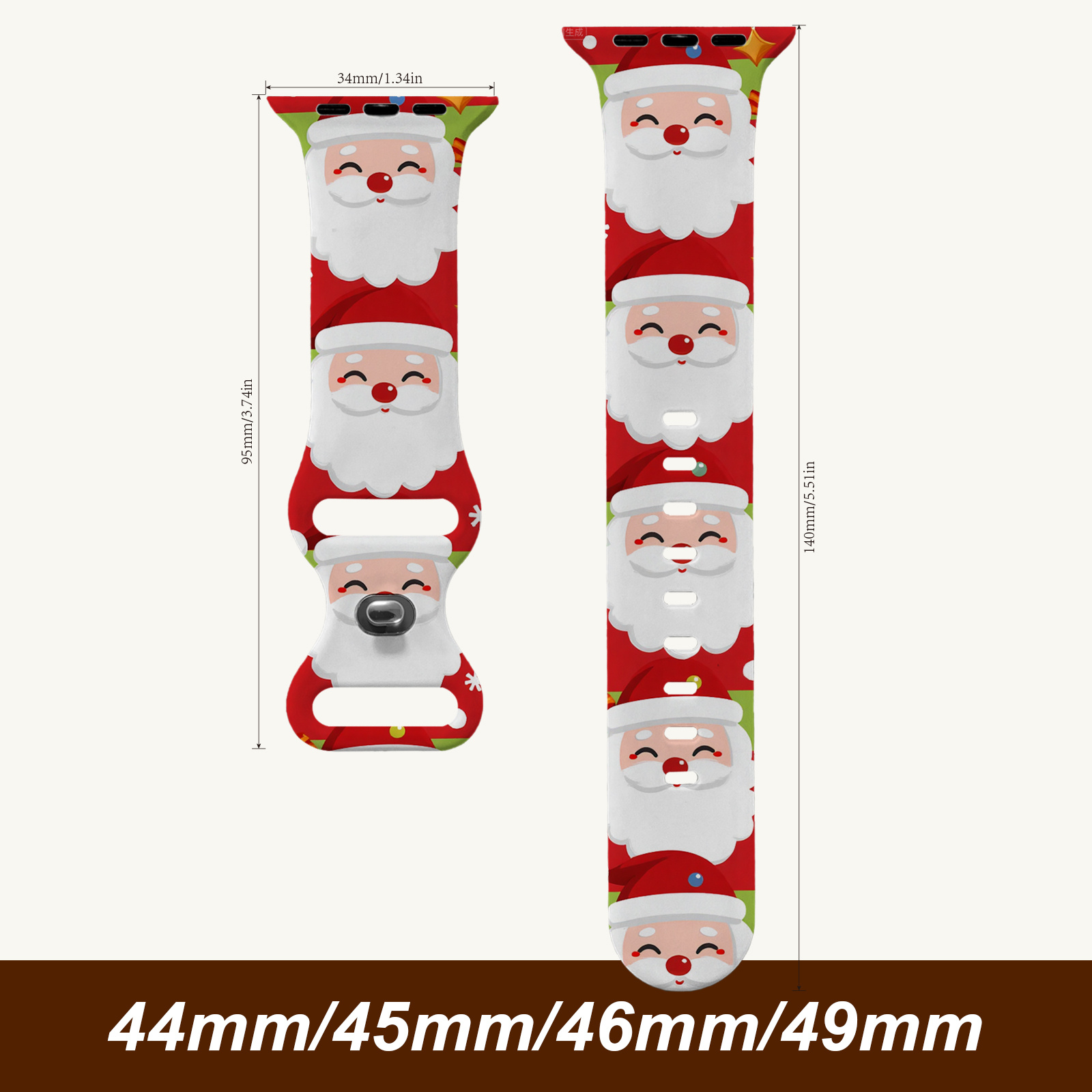 TEMU 38/40/41/42mm Dressy For Womens/mans Christmas 44/45/46/49mm Designer Iwatch Bands Sleigh Slim Yuletide Sleigh Bells Chimney Santa Watch Series