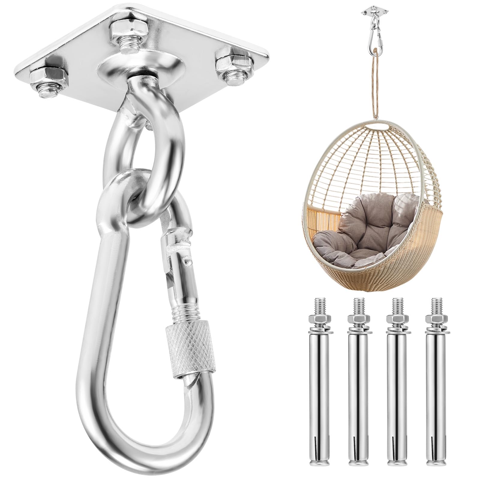 E-shop Deckenhaken, drehbar, Boxsackhalter, für Hängesessel, Schaukel, Luft-Yoga-Hängematte & Boxsack, einfache Montage, modernes Design